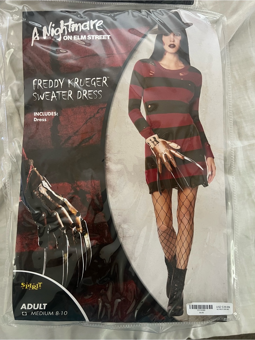 Spirit Freddy Krueger Stripe Mini Dress - Red & Black